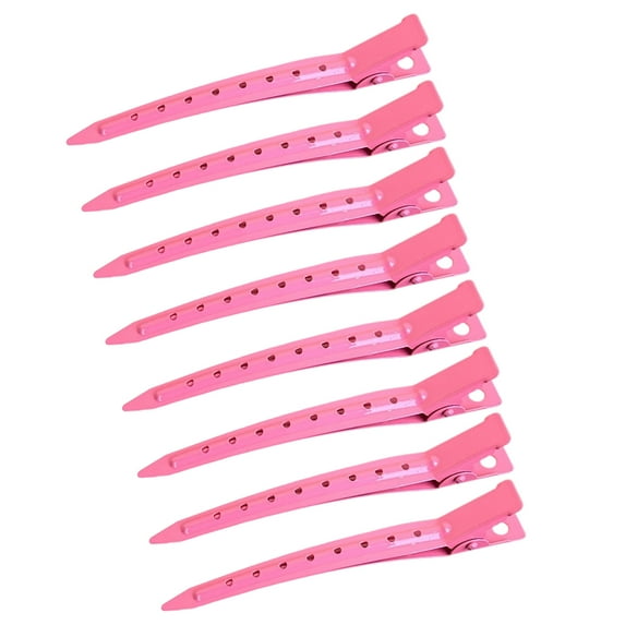 COOLHOOD 8pcs Professional Double Hinge Hair Clip For Women Bright Color Simple And Stylish For Salon Or Home