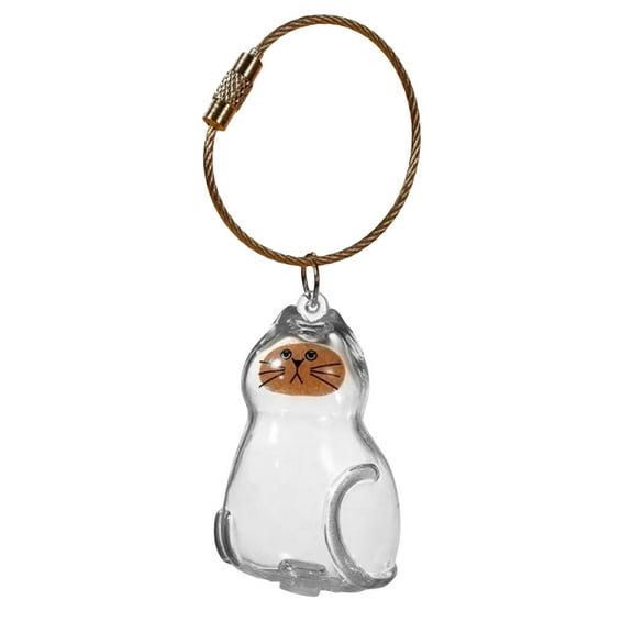 COOLHOOD Acrylic Pet Hair Keepsakes Display Box With Rope Cats Furs Collectible Storage Container Keychain Pendant Home Decors