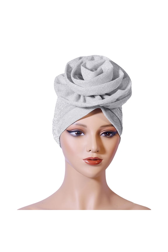 African Turban Headwrap for Female Fashion Head Scarf Bonnet Hat Flower Turban Hat Ethnic Headcover Hat Nigerian Hat