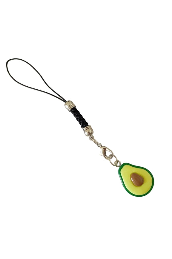 Avocado Shape Resin Phone Charm Fruit Lanyard Keychain Fashion Accessory Bag Pendant Keyring for Phones and Backpacks