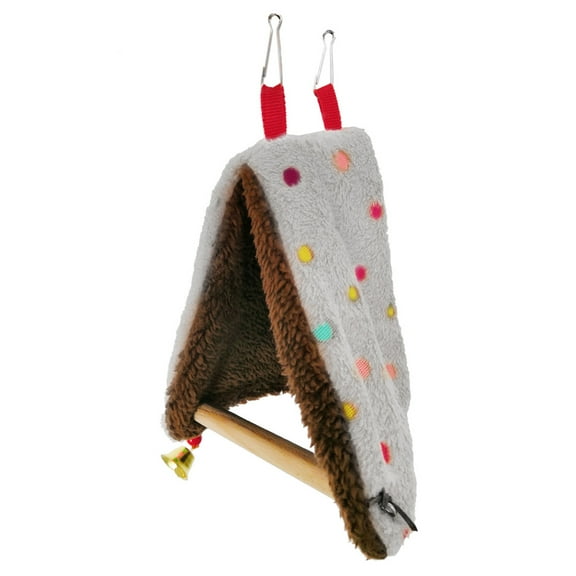 COOLHOOD Bird Perch Tent for Cages for Triangle Plush Hammock Nest Bed for Small Cage Accessories