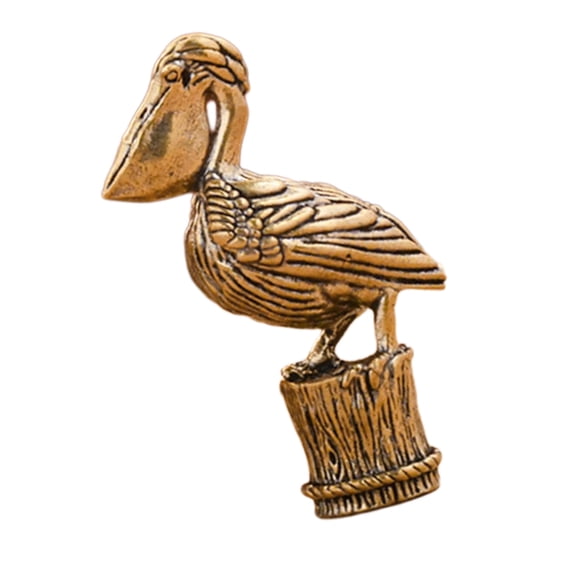 COOLHOOD Brass Animal Statues Figurines Retro Pelicans Statue Figurines Sculptures Tabletop Centerpieces Home Decors Collectibles
