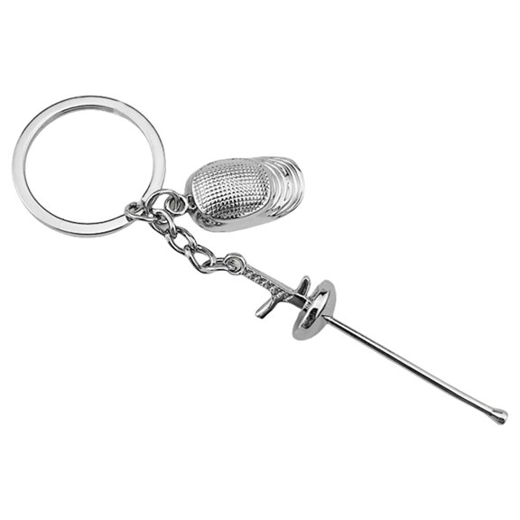 COOLHOOD Collectible Fencing Keychain Metal Keyring Pendant for Working School Lightweight and Rusts Resistant Bag Charm
