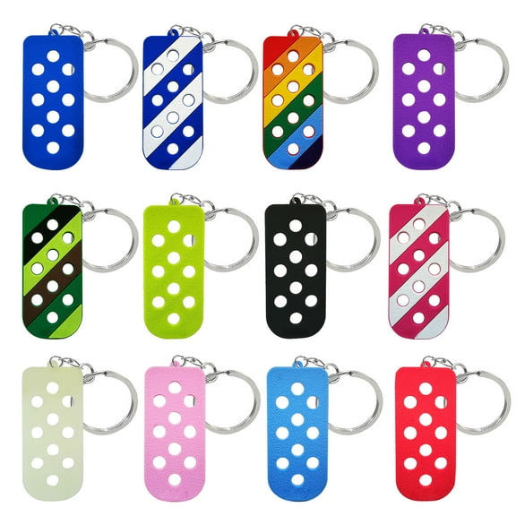 COOLHOOD Colorful Keychain Set PVC Key Chain with Hole for Car Women Men Kids Colorful Key Rings for Bag Wallet