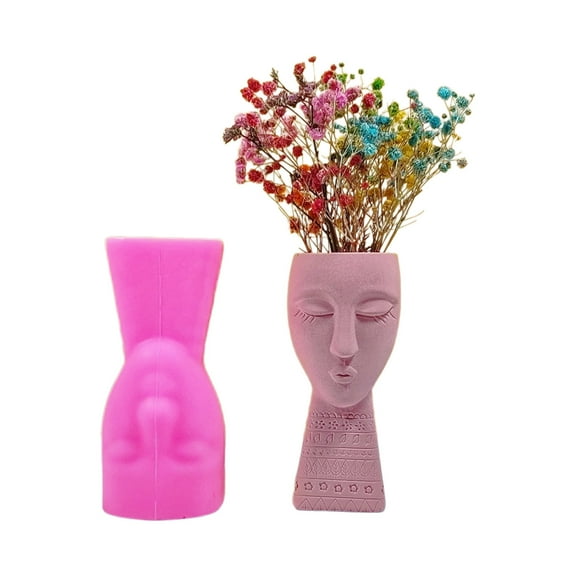 COOLHOOD Concrete Moulds Planter Molds Artistic Figure Hand-making Silicone Molds Silicone Texture for Flower Vase