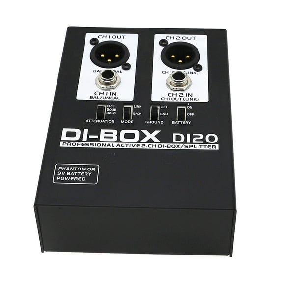 COOLHOOD DI20 Sound Active BOX Professional 2 Channel Box/Splitter for Stage Studio,Converts Unbalanced to Balanced Sound