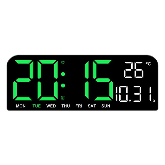 COOLHOOD Digital Alarm Clock Large LED Digit Display, Brightness Dimmable, Countdown Hangable and Desktop Display Clock