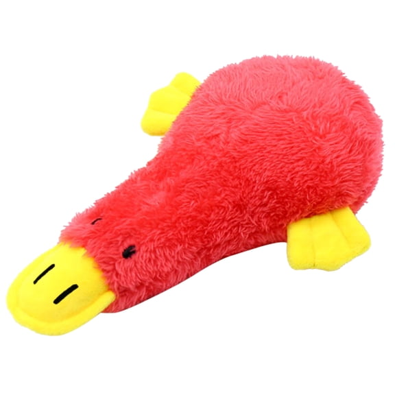 COOLHOOD Dog Plush Squeak Stuffed Puppy Chew Toy Soft Hide and Seek for Teeth White Duck-style