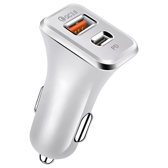 COOLHOOD Double Port Fast Charging Head USB C PD18W and USB A Quick Charging Adapter for Smartphones Tablets Laptops