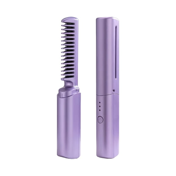 COOLHOOD Double Purpose Ionic Hair Straightener Brush Not Damaging Designs Hair Styling Brush for Smooth Curls & Baby Safe