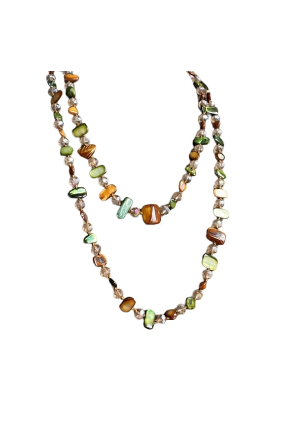 Double Strands Pearls Shell Beaded Necklace Styles Multicolor Bead Clavicle Chain Handmade Jewelry