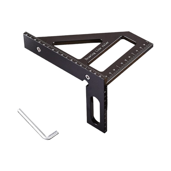COOLHOOD Durability 45/90 Degree Angles Measuring Tool For Engineers Heavy dutys Ruler Precise Woodworking Instrument