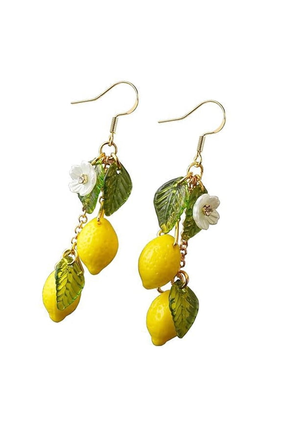 Elegant Lemon Themed Statement Earrings Convenient for Women Unique Fruit Fashion Accessory Gifts Ideas Outfits