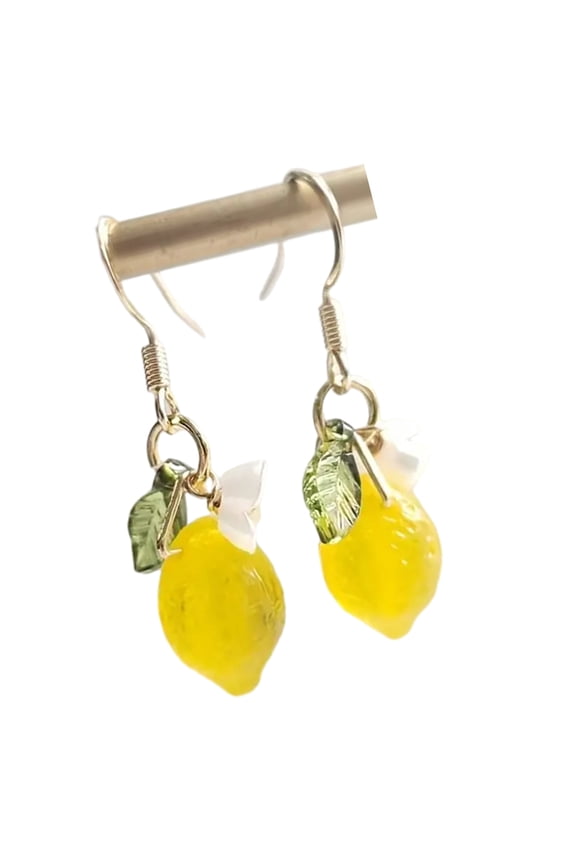 Elegant Lemon Themed Statement Earrings Convenient for Women Unique Fruit Fashion Accessory Gifts Ideas Outfits