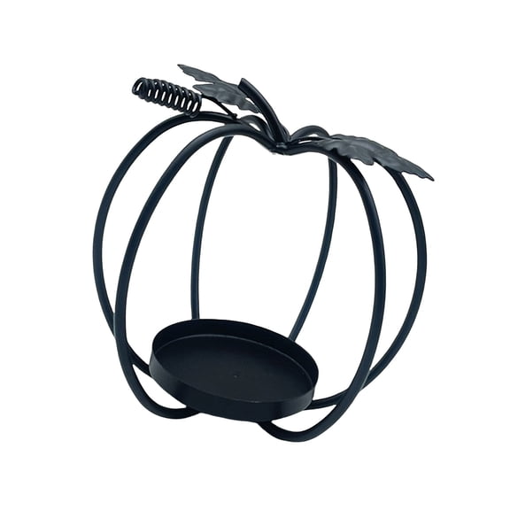 COOLHOOD European Iron Hollow Pumpkin Candle Holder Decorative Metal Tealight Stand for Halloween Table Centerpieces Candlestick