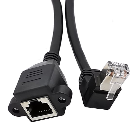 COOLHOOD Gigabit 90 Angled Ethernet Extension Cable 30cm 11.8in for Stable Fast Speed Networking Cord Left/Right/Up/Down Elbow