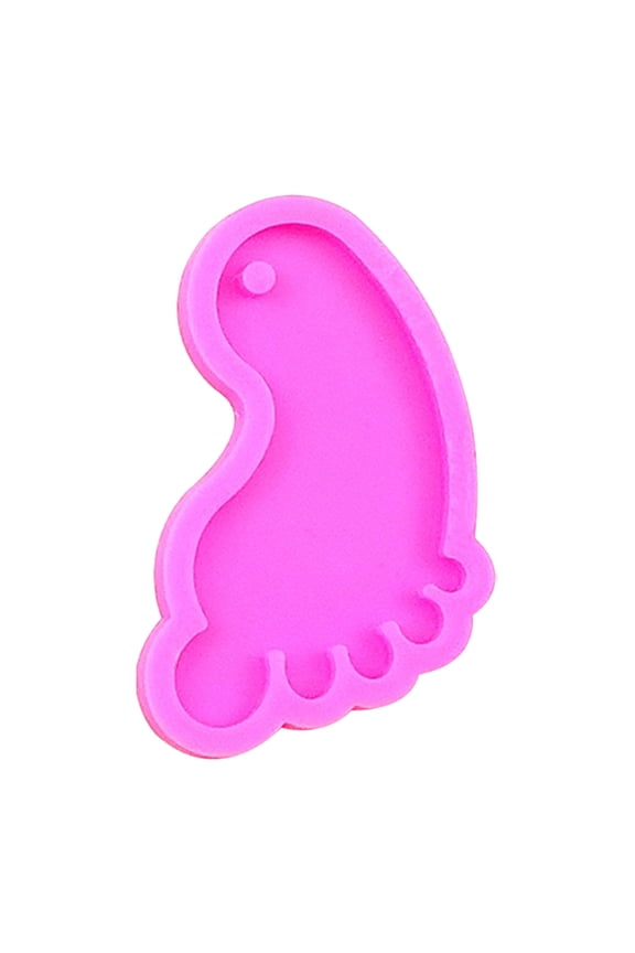 Glossy Little Foot Ornament Silicone Epoxy Resin Mold Keychain Pendant Jewelry for Valentine