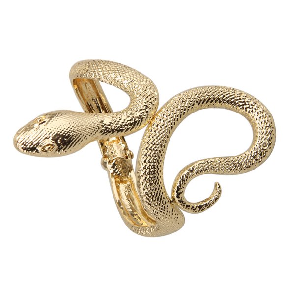 COOLHOOD Gothic Unisex Snake Shaped Open Bracelet for Men and Women Punk Hiphop Styles Irregular Bangle Fashion Statement Jewelry