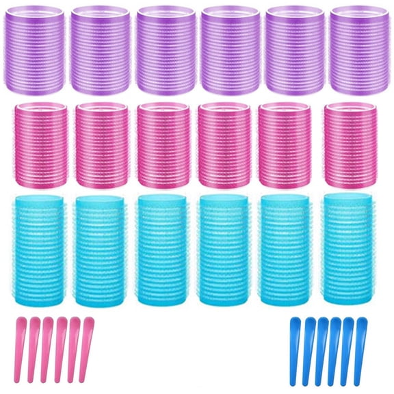 COOLHOOD Grip Hair Rollers Curlers Set with Rollers,Hair Clips for Long Short Thick Thin Hair Volumes