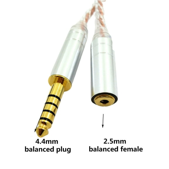 COOLHOOD HIFI Balance Cable Male 2.5mm to 3.5mm 4.4mm Female Headphone Conversion Cable Line Metal Adapter Accessories