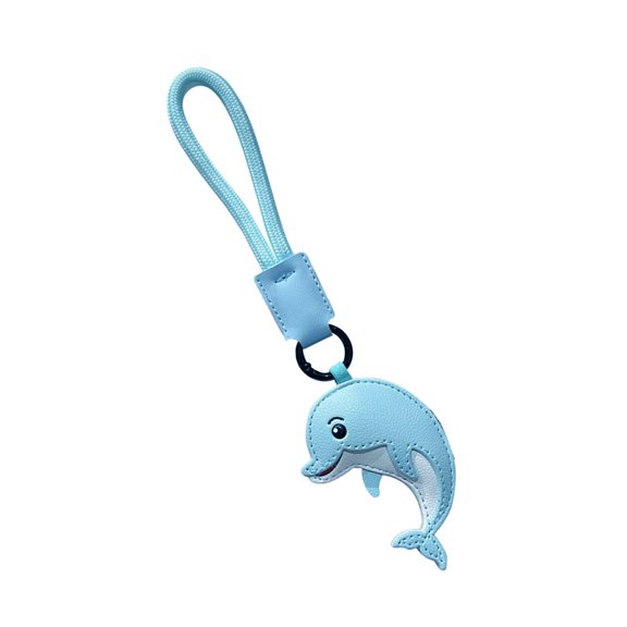 COOLHOOD Handcrafted Leather Dolphin Keychain Unique Marine Themed Chain Pendant Bag Charm for Fashionable Women