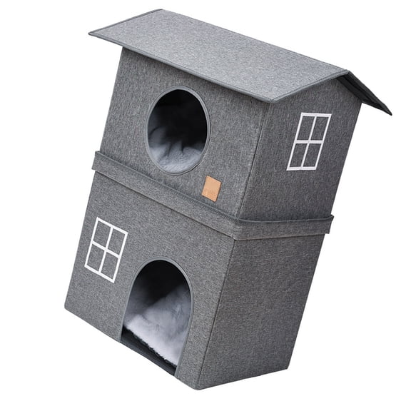 COOLHOOD Kitten House Cats Condo Furniture 2 Story High Foldable Space Saving Over Door Cats Townhome