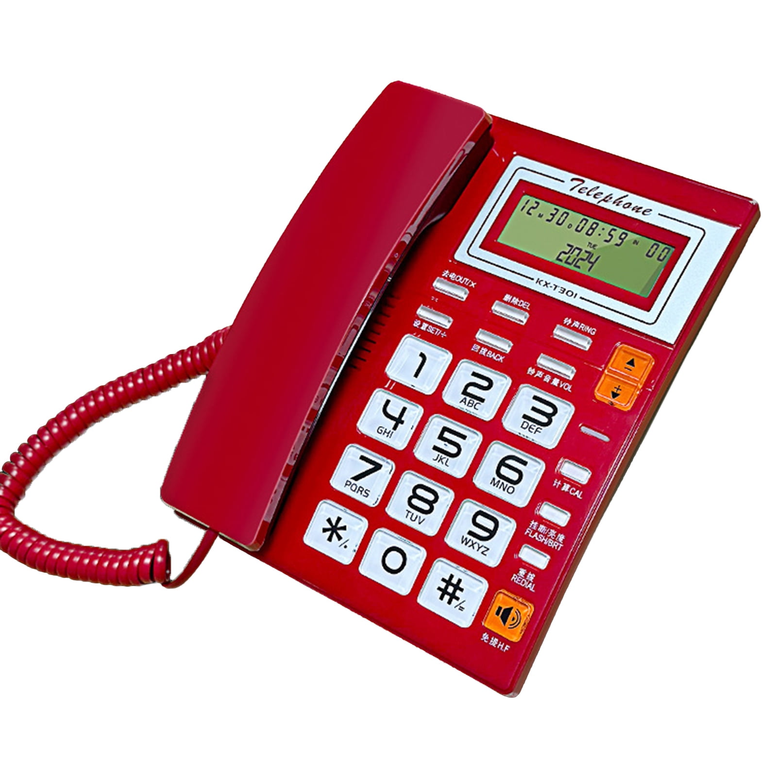 COOLHOOD Landline Telephone Corded Desktop Large Button Phone with Caller Display Telephone Front Desk Home Office Telephone