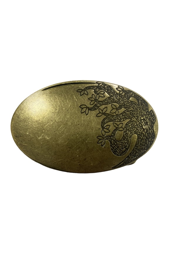 Mens Waist Belt Buckle Engraved Tree Pattern Belt Metal Buckle Waistband Accessory Western Belt Fastener Clasp Buckle