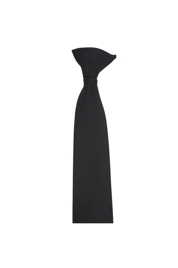 Mens Womens Solid Color Clip On Neck Tie for Uniform Pre Tied Adjustable Necktie for Business Meetings and Formal Event