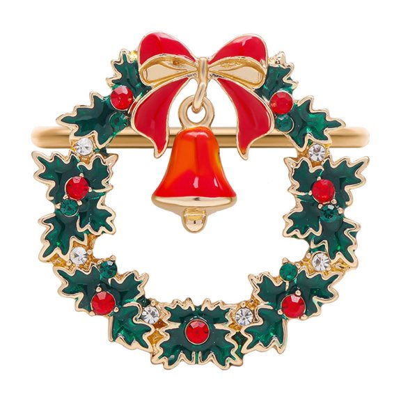 COOLHOOD Metal Napkin Rings Wreath Christmas Trees Napkin Holder Snowflake Napkin Buckle Holiday Wedding Table Decoration