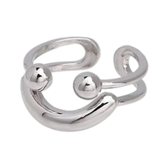 COOLHOOD Metal Resizable for Men Women Wedding Fingle Accessories Vintage Silver Color Open Rings Jewelry