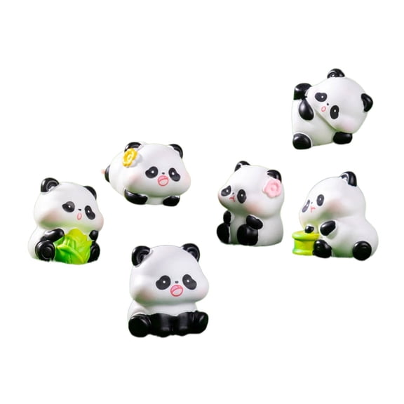 COOLHOOD Minis sature Pandas Statue Garden Decors Resin Panda Figurine Toy Minis Cake Toppers for Birthday Party Decors Supplies