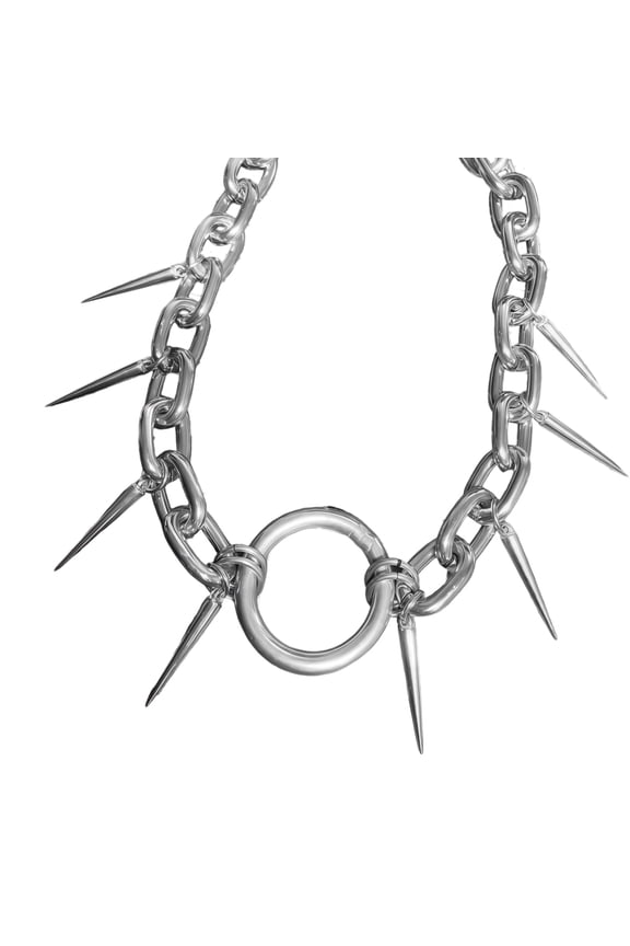 Modern Geometric Rivet Chain Necklace Edges Punk Styles Alloy Jewelry For Concerts Festivals Casual Street Accessory