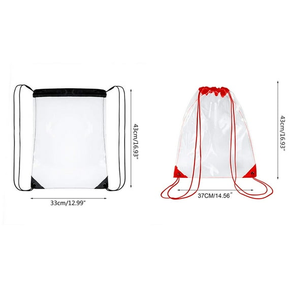 COOLHOOD New Transparent Drawstring Backpack School Gym Bag Sport Pack