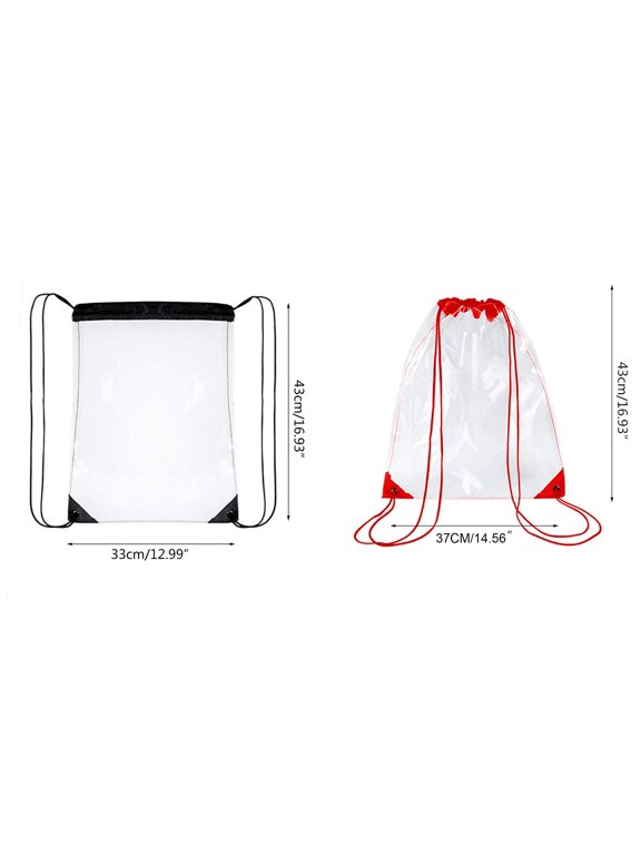 New Transparent Drawstring Backpack School Gym Bag Sport Pack