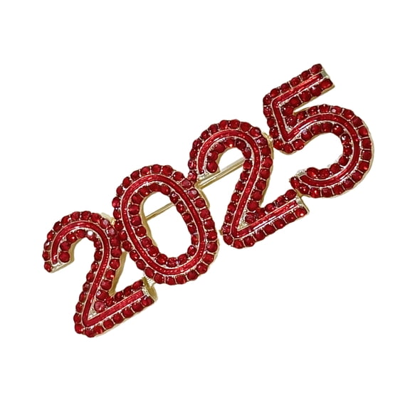 COOLHOOD Novelty Lapel Pin 2025 Rhinestones Crystal Lapel Pin Jewelry Brooch Photo Props New Year Crystal Brooch Pin Brooch