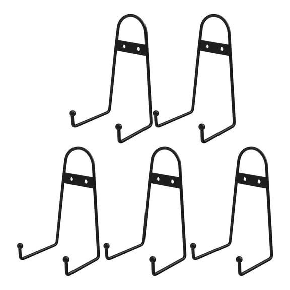 COOLHOOD Pack Of 5 Large Black Metal Display Stand for Plates and Artwork Wall Mount Easel Decorative Scroll Rack Hanger