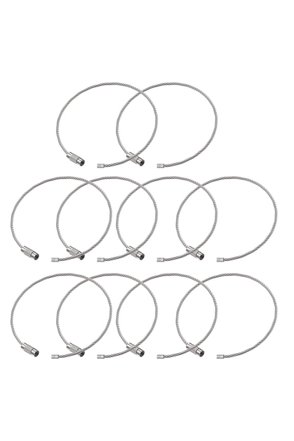 Pack of 10 Stainless Steel Wire Rings Keychains Keys Rings Keychain Wire Keychain for Keys and Luggage