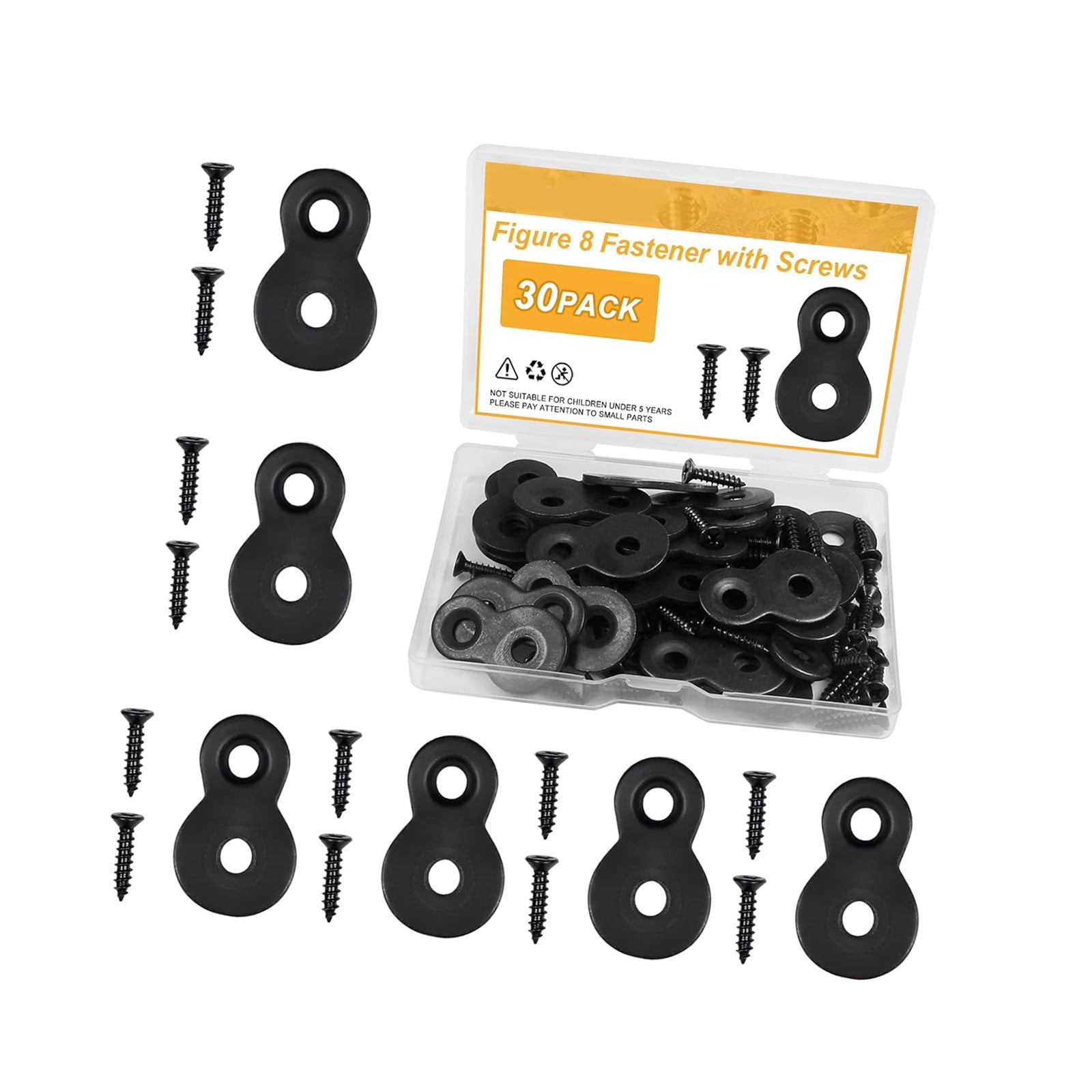 COOLHOOD Pack of 30 Steel Figure Eight Connector Plates with Screws ...