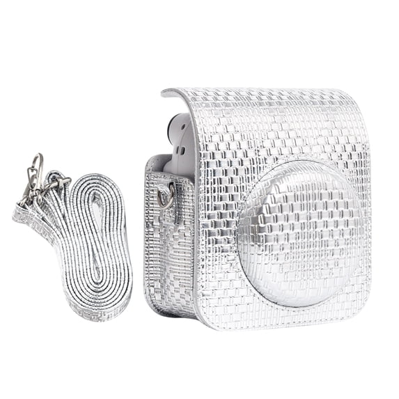 COOLHOOD Protective Camera Case Portable Storage Bag for Small 12 Film Camera with Adjustable Shoulder Strap Silver