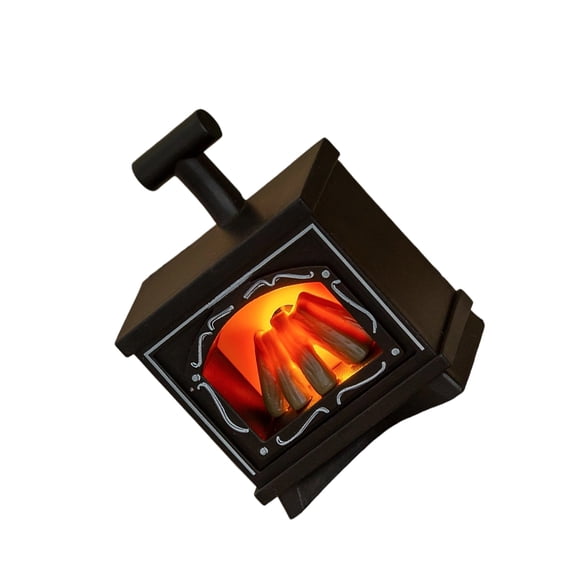 COOLHOOD Realistic LED Flame Miniature Fireplaces Lamp Model Figurine for Doll House Accessories with Safe Construction