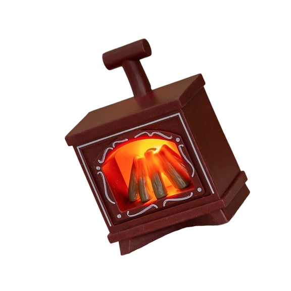 COOLHOOD Realistic LED Flame Miniature Fireplaces Lamp Model Figurine for Doll House Accessories with Safe Construction