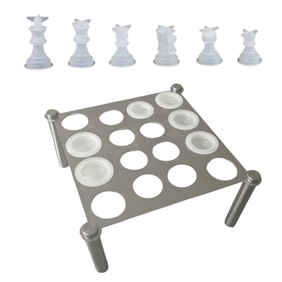 COOLHOOD Resin Chess Set Silicone Mold Accessory Metal Chess Item Holder Chess Display Stand Silicone Chess Making Moulds