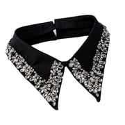 COOLHOOD Rhinestones Decorated Comfortable Polyester Faux Collar For Business Event And Evening Occasion
