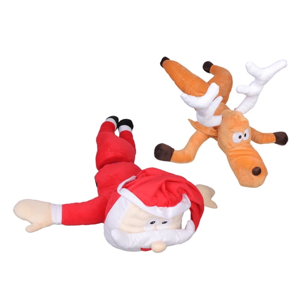 COOLHOOD Santa Animated Christmas Decorations for Lawns Yard Garden Home Christmas Santa/Reindeer Brokes Out from Window