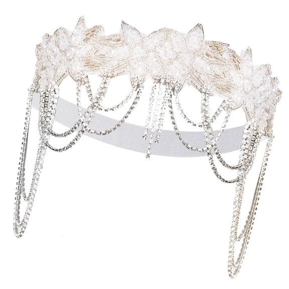 COOLHOOD Sequined Rhinestones Headband Party Glittering Hairband Wedding Bride Headband 1920s Evening Party Hairstyle Accessory