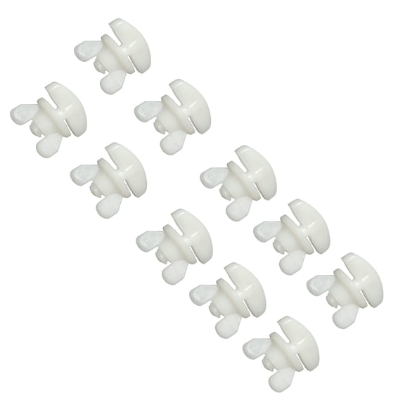 COOLHOOD Set of 10 White Curtain Track Stoppers Easy Installation Drapery Rails Sliding Gliders Curtain Fasteners