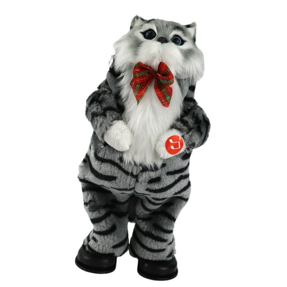 COOLHOOD Singing Christmas Kitten Dolls with Music Holding Song Stuffed Toy Singing Kitten Plush Dolls for Holiday