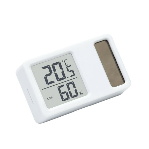 COOLHOOD Solar Power Thermometers Hygrometer Small Size Desktop Digital Temperature Humidity Measurement Meter Gauge for Home