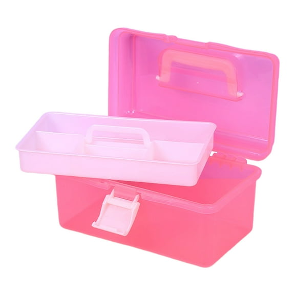 COOLHOOD Stackable Storage Box with Removable Tray Practical Toy Case Container for Sewing and Fishing Tackle